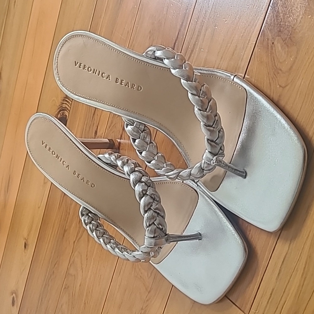 Veronica Beard Metallic Thong Sandals